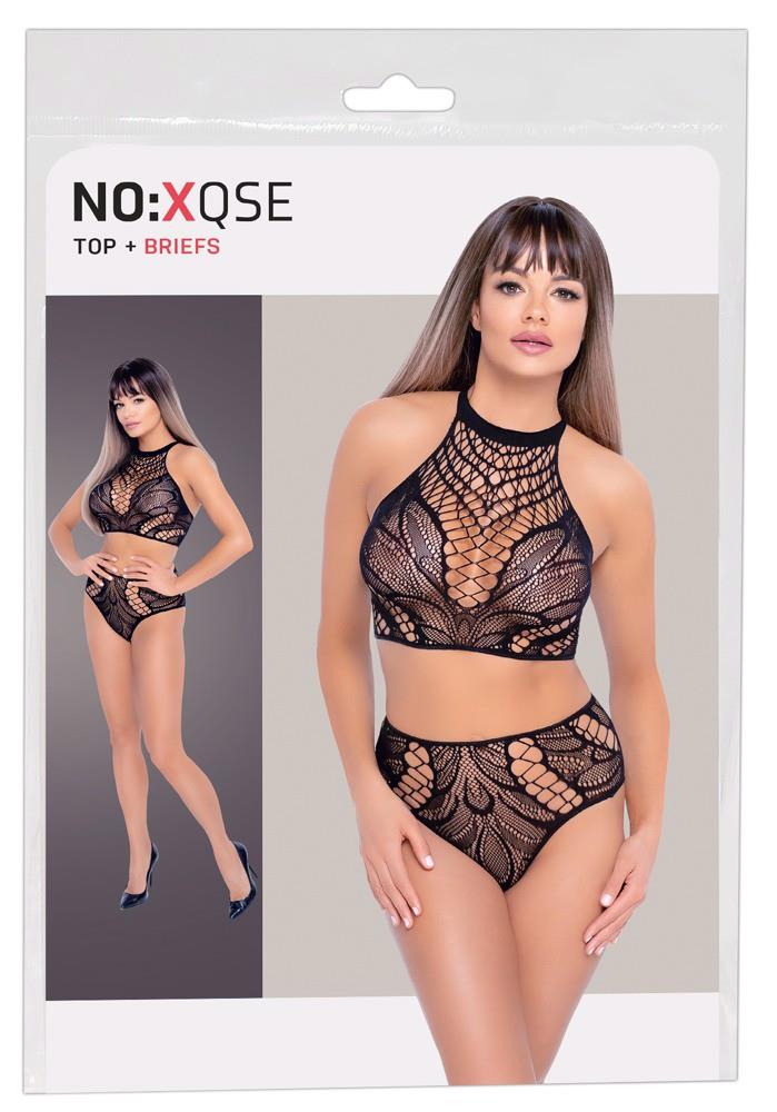 Set de lenjerie erotică NO:XQSE top și chiloți fără bretele S L