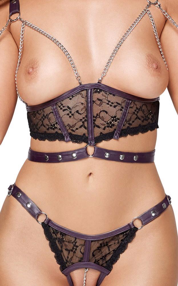 Set de bondage Cottelli BONDAGE negru violet M