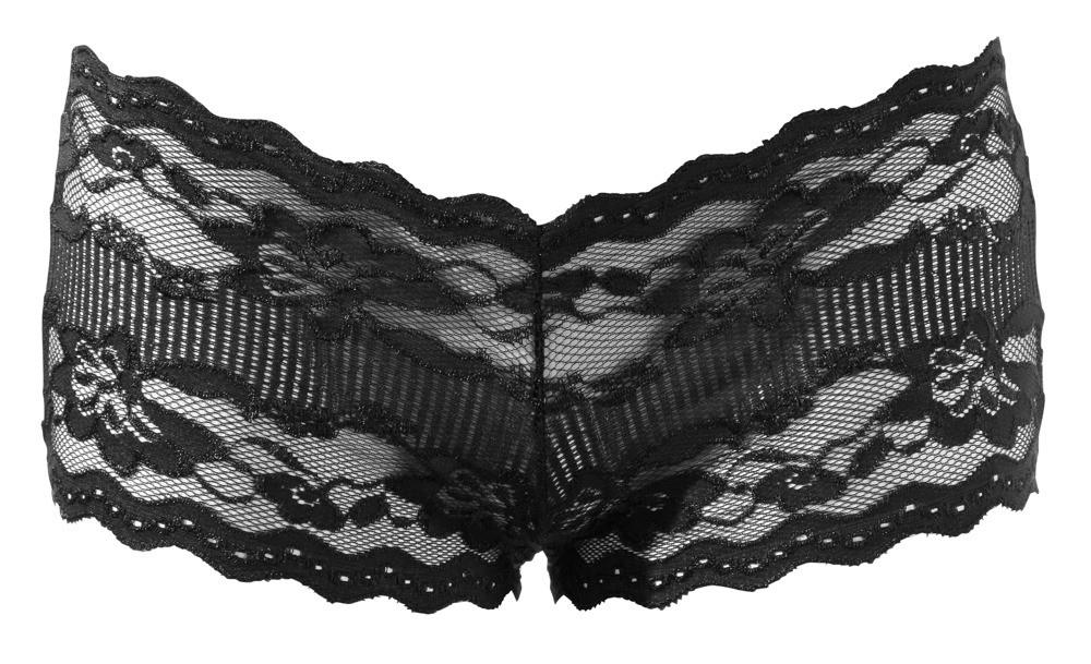 Chiloți din dantelă cu fundă Cottelli LINGERIE negru L