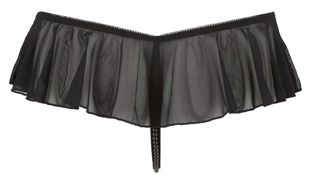 Tanga cu volane deschis Cottelli LINGERIE negru L