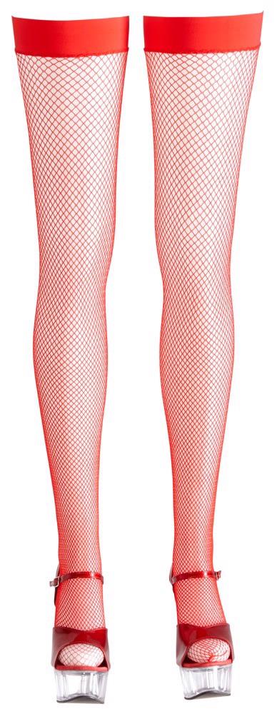 Ciorapi plasă Cottelli LEGWEAR roșii, mărimea S