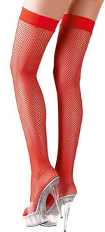 Ciorapi plasă Cottelli LEGWEAR roșii, mărimea S