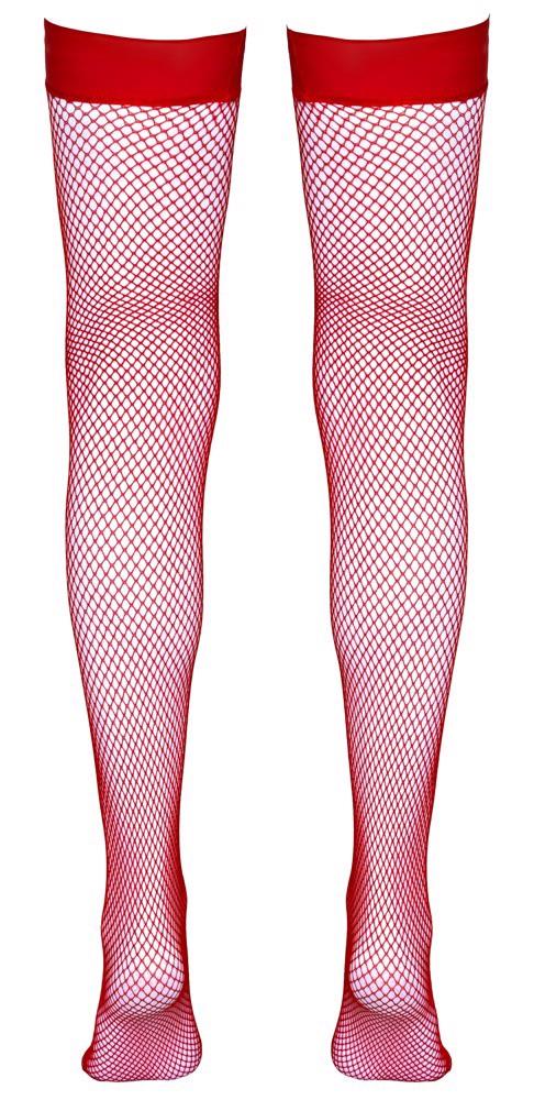 Ciorapi plasă Cottelli LEGWEAR roșii, mărimea S
