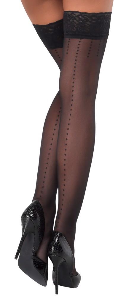 Ciorapi autoblocanti Cottelli LEGWEAR cu buline, negri, 20 den