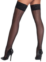 Ciorapi autoblocanti Cottelli LEGWEAR cu buline, negri, 20 den