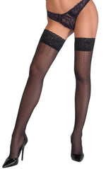 Ciorapi autoblocanti Cottelli LEGWEAR cu buline, negri, 20 den