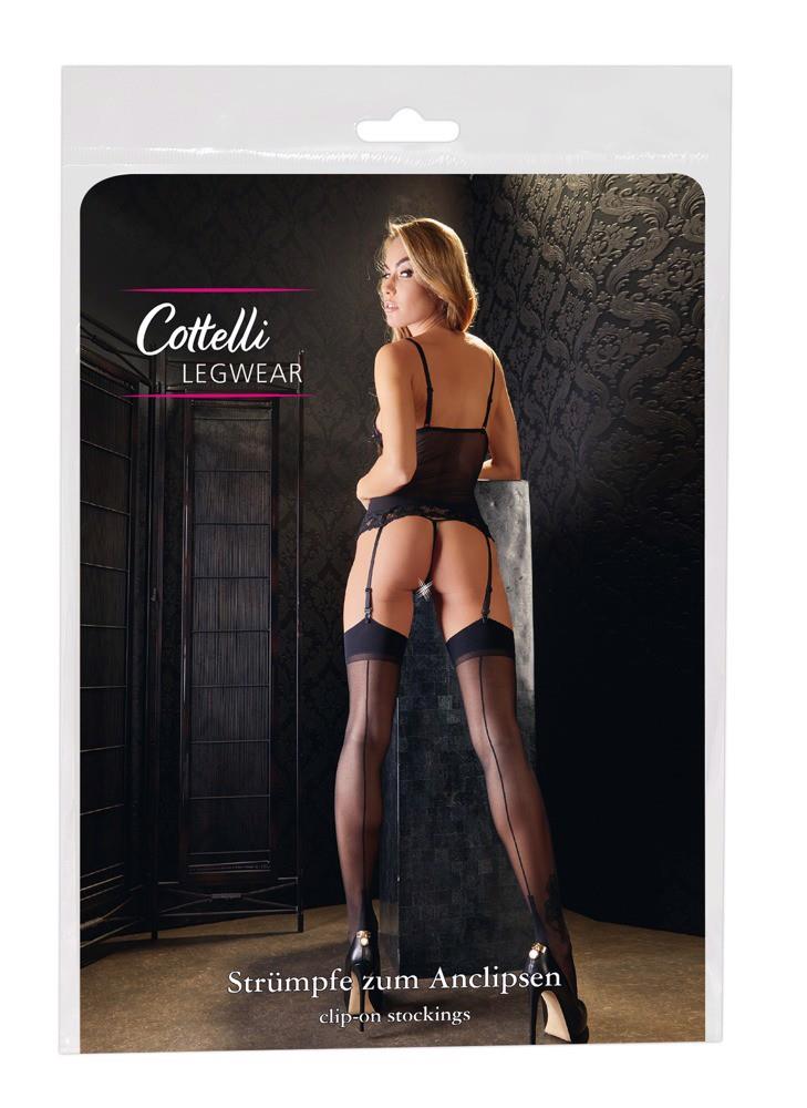 Ciorapi cu cusături Cottelli LEGWEAR, negri, 15 den