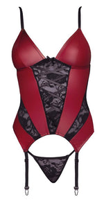 Cottelli LINGERIE cămașă cu bretele roșu negru L