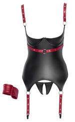 Set lenjerie intimă Cottelli BONDAGE negru și roșu S