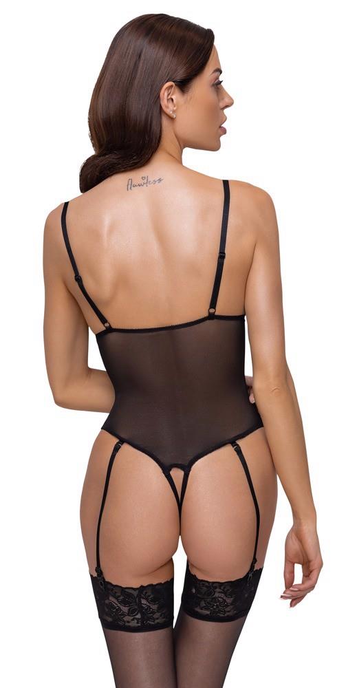 Body erotic fără bretele Cottelli LINGERIE negru S