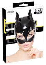 Semimască de pisică din vinil Black Level, neagră, mărime M și mărime L