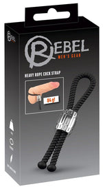 Inel pentru penis Rebel Heavy Rope din silicon, negru