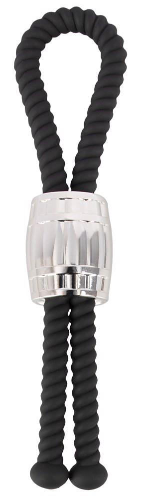 Inel pentru penis Rebel Heavy Rope din silicon, negru