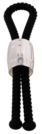 Inel pentru penis Rebel Heavy Rope din silicon, negru