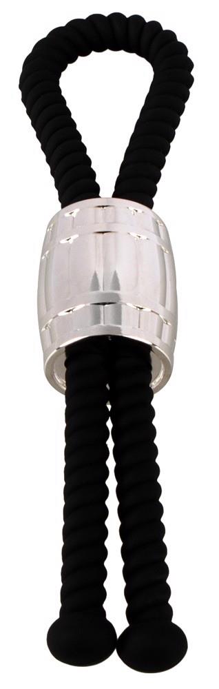 Inel pentru penis Rebel Heavy Rope din silicon, negru