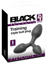 Plug anal triplu din silicon Black Velvets 13-8 cm