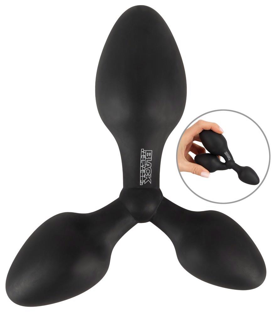 Plug anal triplu din silicon Black Velvets 13-8 cm