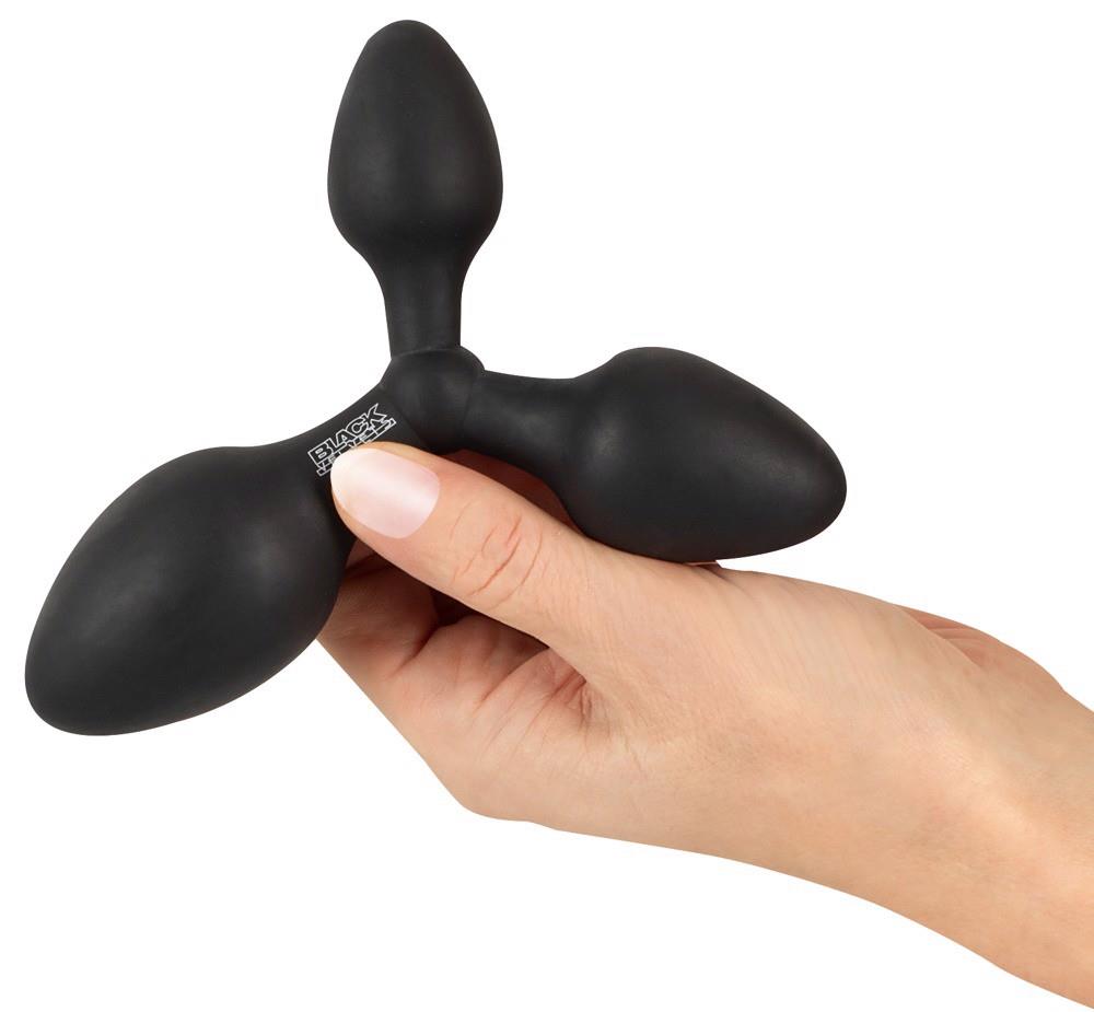 Plug anal triplu din silicon Black Velvets 13-8 cm