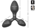 Plug anal triplu din silicon Black Velvets 13-8 cm