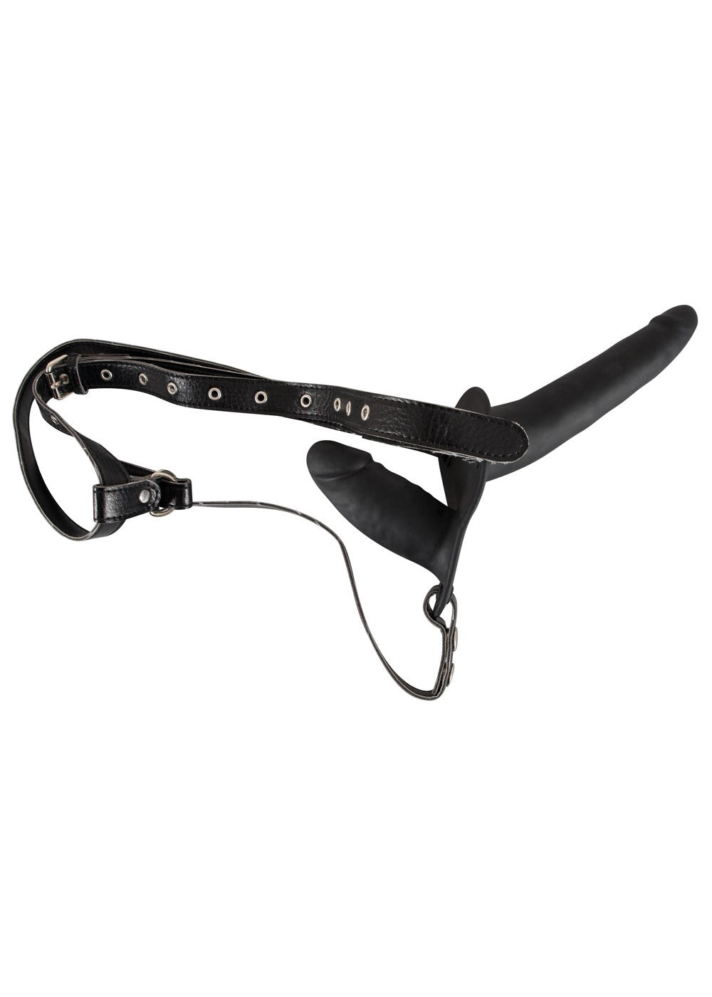 You2Toys Strap dublu din silicon reglabil negru 15 cm