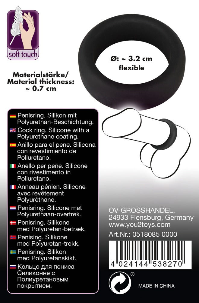 Inel pentru penis din silicon Black Velvets 3,2 cm