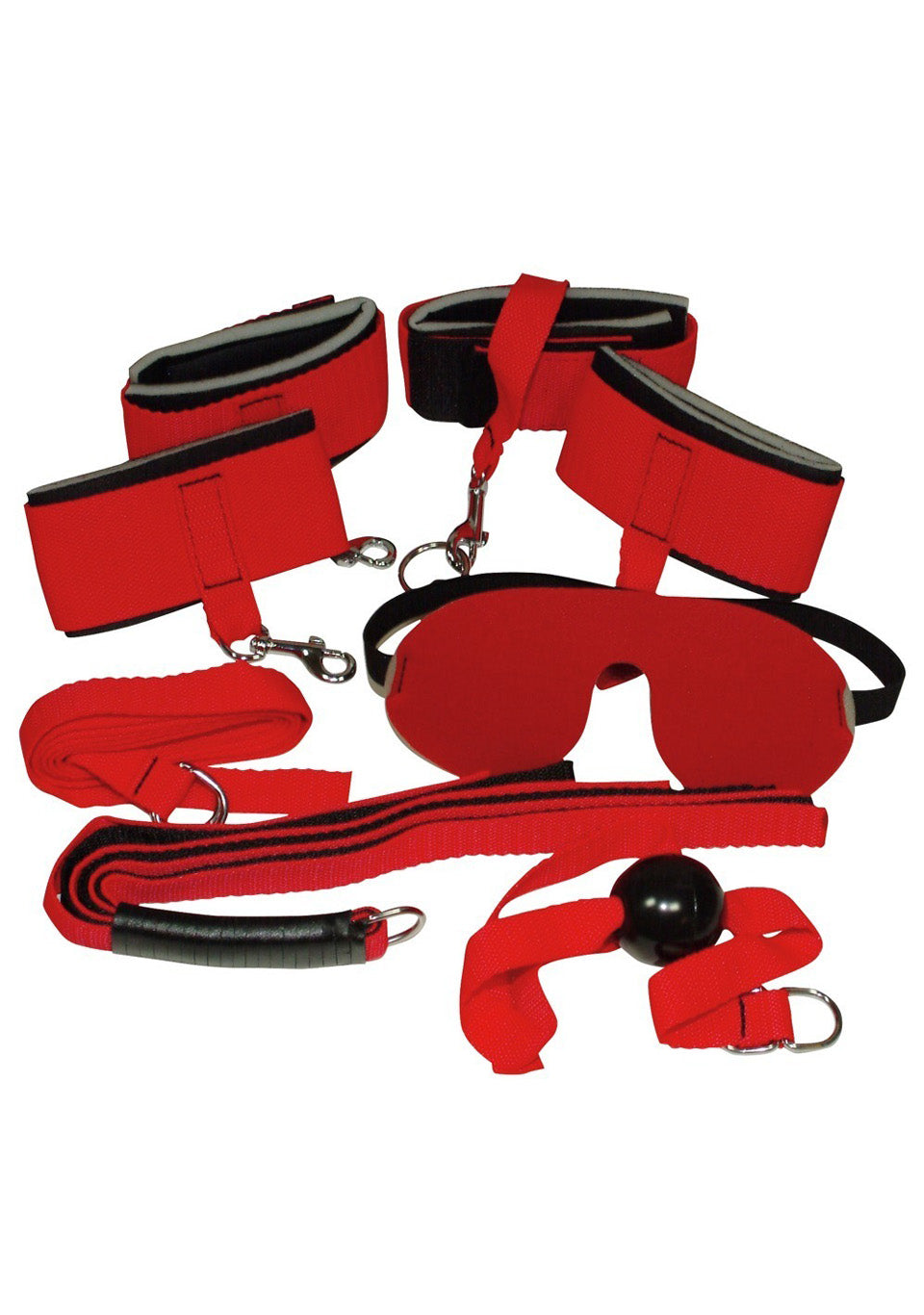 Set de bondage Red Giant Bad Kitty cu 8 piese, roșu