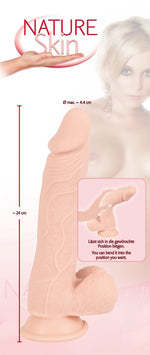Dildo realist moale Nature Skin 24 cm