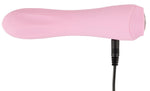 Vibrator mini Cuties Rose din silicon, roz, USB, 14 cm