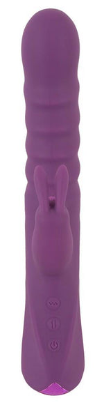 Vibrator Javida Rabbit cu silicon Thrust 24 cm USB