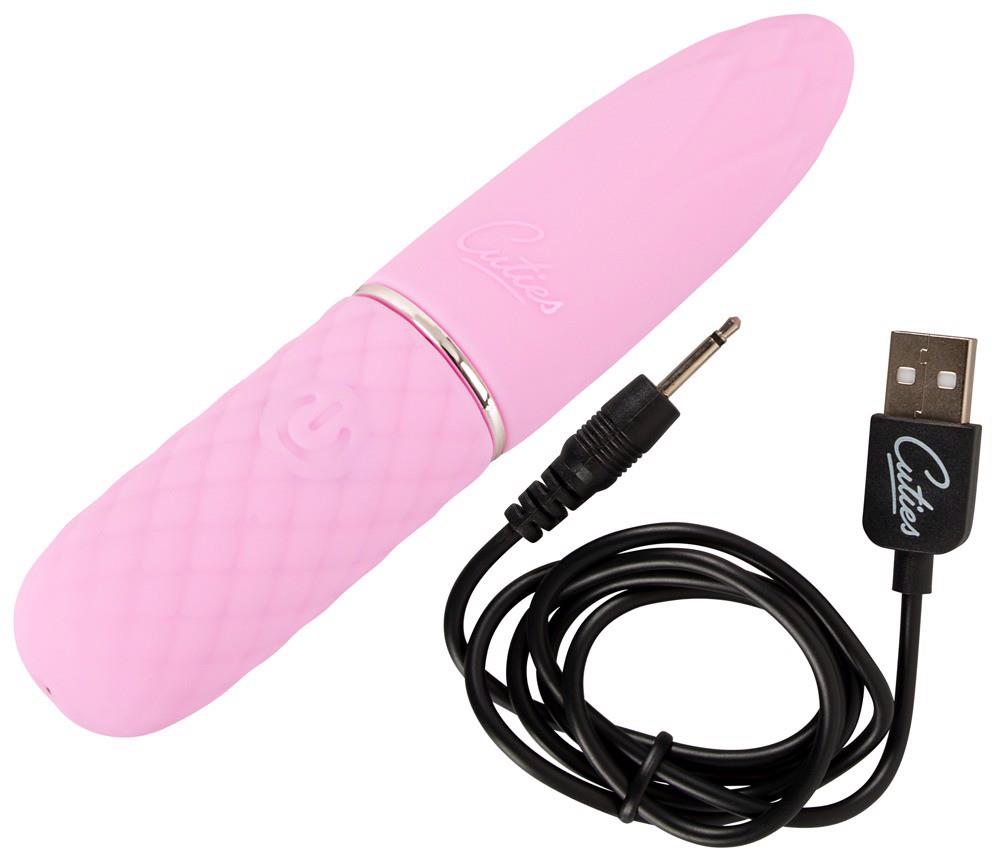 Mini vibrator Cuties silicon roz USB 10.5 cm