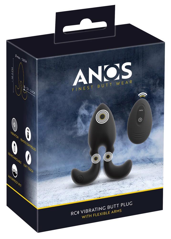 Plug anal vibrant ANOS cu telecomandă USB, silicon