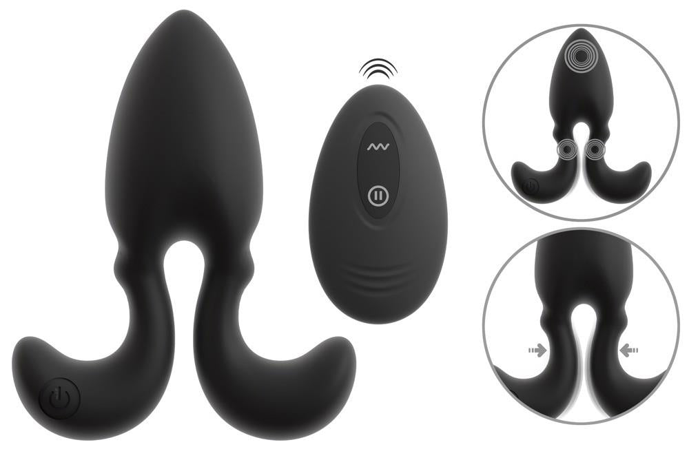 Plug anal vibrant ANOS cu telecomandă USB, silicon