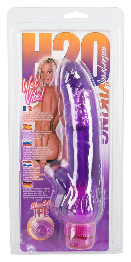 Vibrator cu gel H2O Viking Wet Vibe violet 23 cm