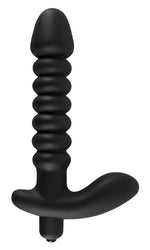 Vibrator anal din silicon Black Velvets, negru, 17 cm