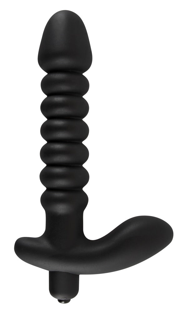 Vibrator anal din silicon Black Velvets, negru, 17 cm