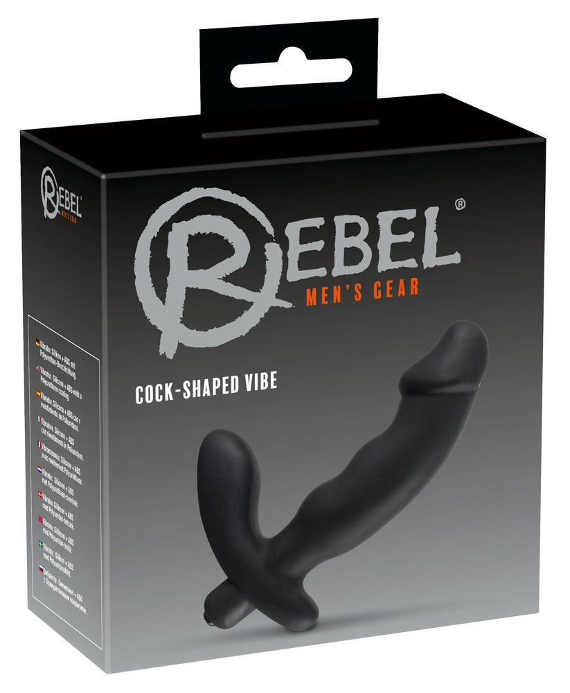 Vibrator anal Rebel din silicon negru 15 cm