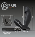 Vibrator anal Rebel din silicon negru 15 cm