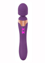 Vibrator dublu masaj Javida silicon violet USB 22 cm