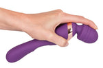 Vibrator dublu masaj Javida silicon violet USB 22 cm