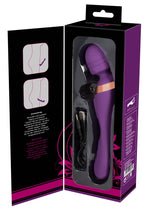 Vibrator dublu masaj Javida silicon violet USB 22 cm