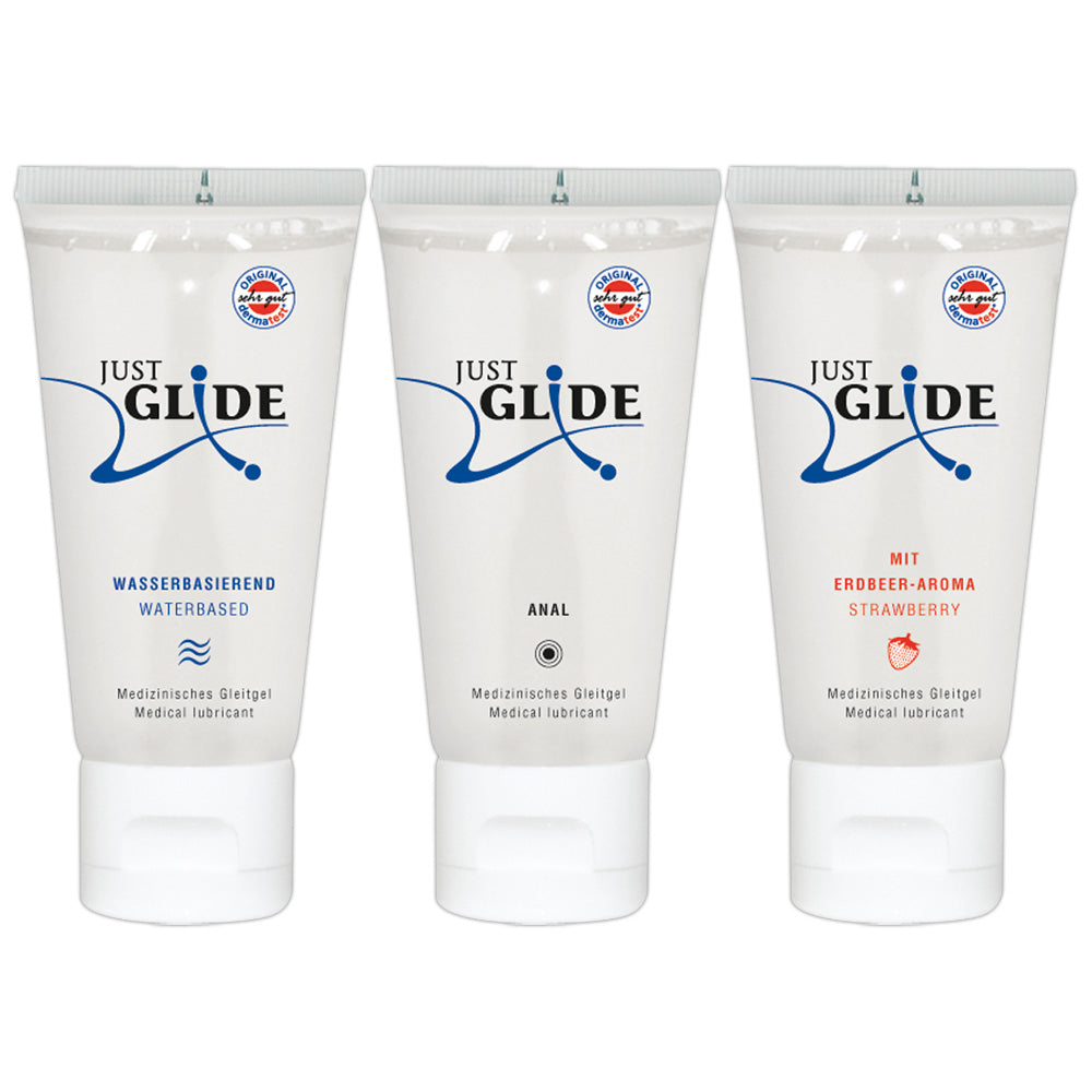 Set lubrifiant anal Just Glide pe bază de apă 3x50ml
