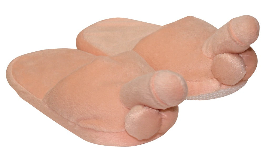 Papuci de pluș pentru femei cu penis, culoarea pielii, mărimea 40