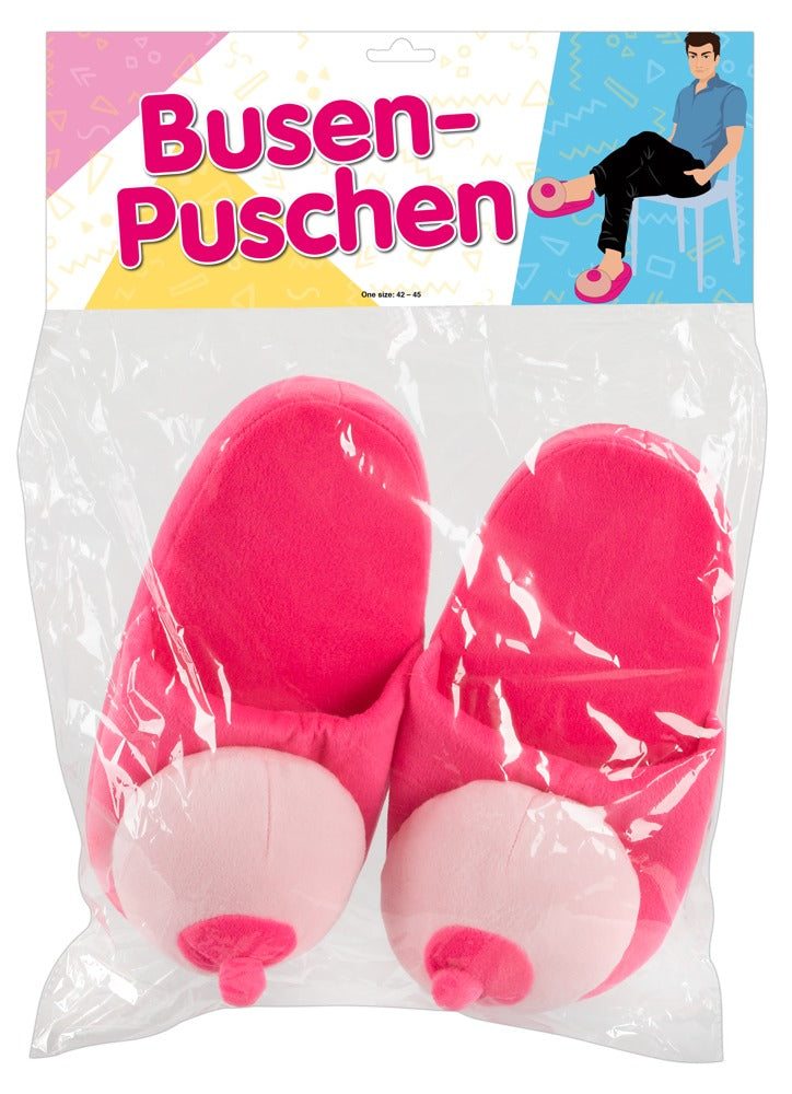 Papuci de pluș cu bust, roz, mărimea 42 45