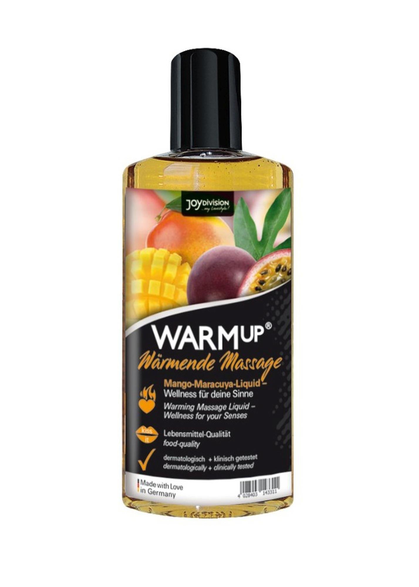 Ulei de masaj încălzitor cu mango și fructul pasiunii JoyDivision 150 ml