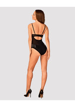 Body negru cu mărgele Milladis Obsessive XS/S