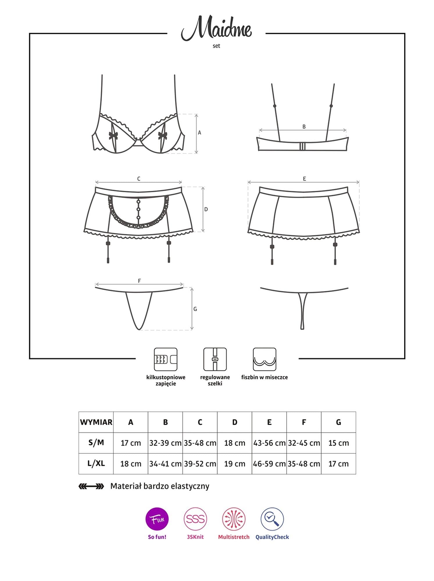 Set de servitoare Maidme Obsessive S/M cu cinci piese