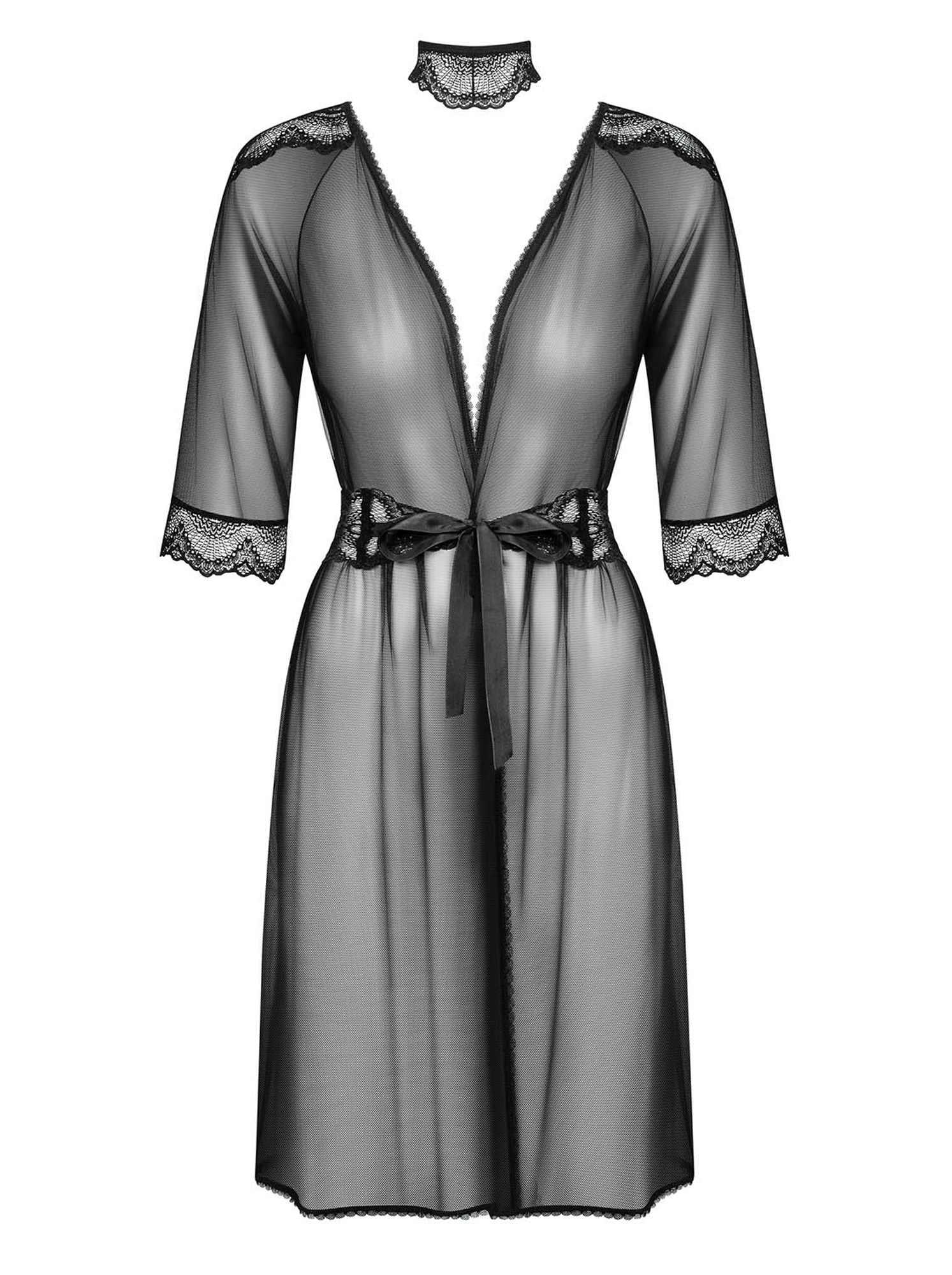 Degeaba Obsessive Lucita din dantelă neagră cu choker S/M