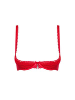 Sutien semi-transparent Obsessive Lovica din dantelă, model incendiar L/XL