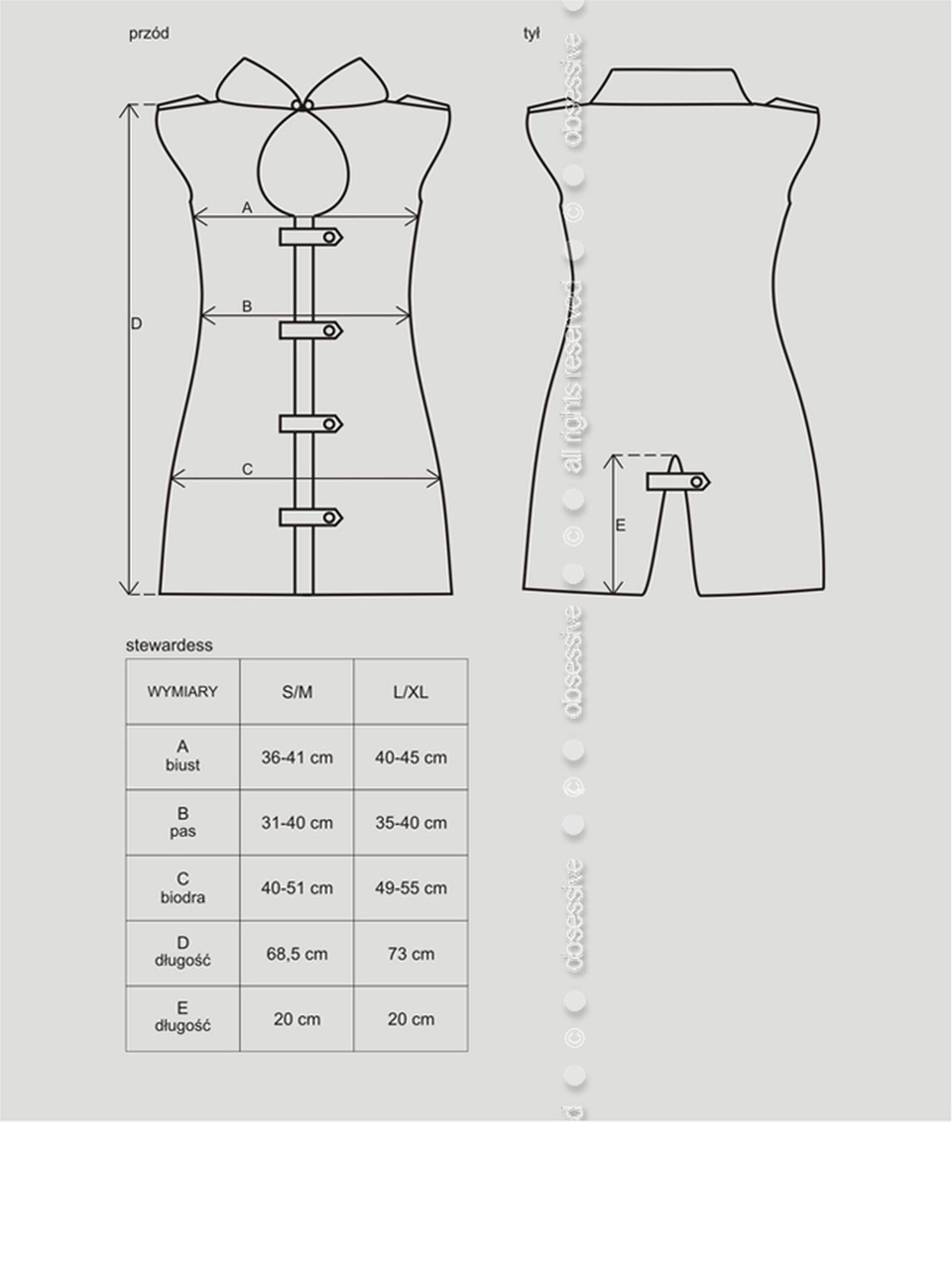 Costum de stewardesă sexy Obsessive S/M