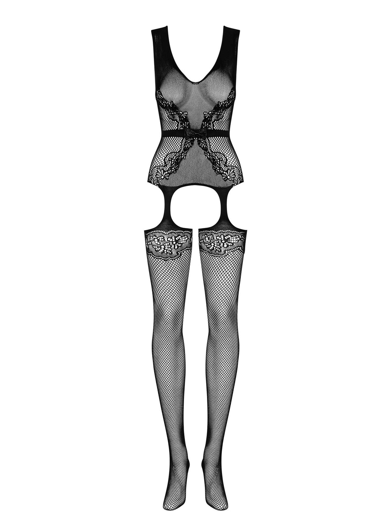 Body Obsessive F217 Floral cu Fundă S/M/L